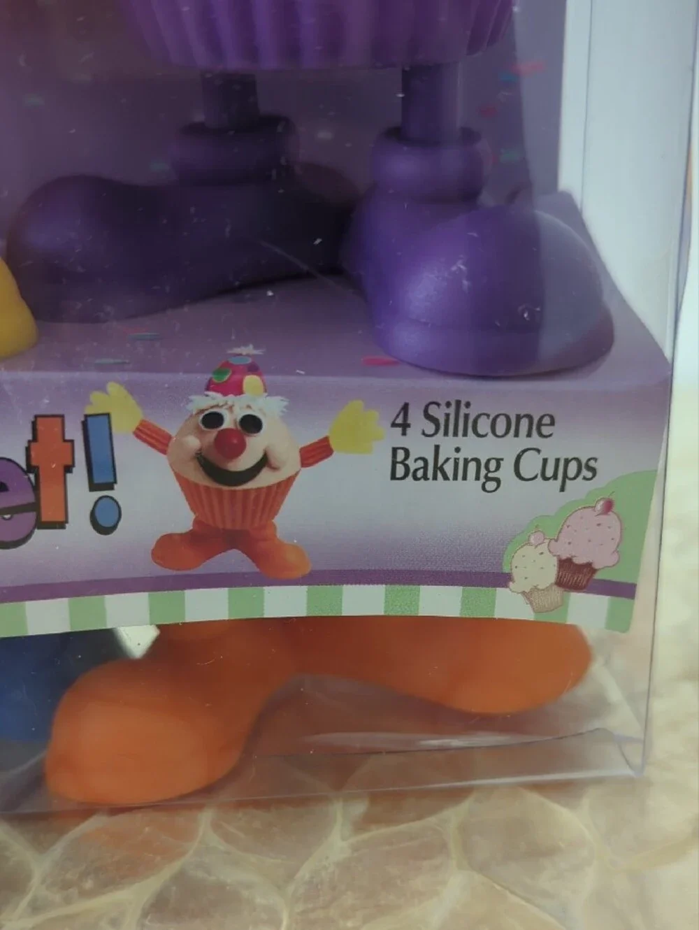 Wilton Silly-Feet Silicone Baking Cups - Yellow, Purple, Blue & Orange (8 Cups)
